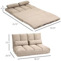 Homcom Convertible Floor Sofa w/ 8 Position Adjustable Backrest & Thick Padding