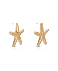 Ettika 18k Gold Plated Zinc Starfish Large Statement Stud Earrings