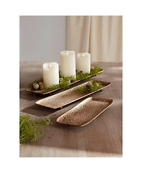 Hammered Metal Tray With Washed Finish (Set of 3)