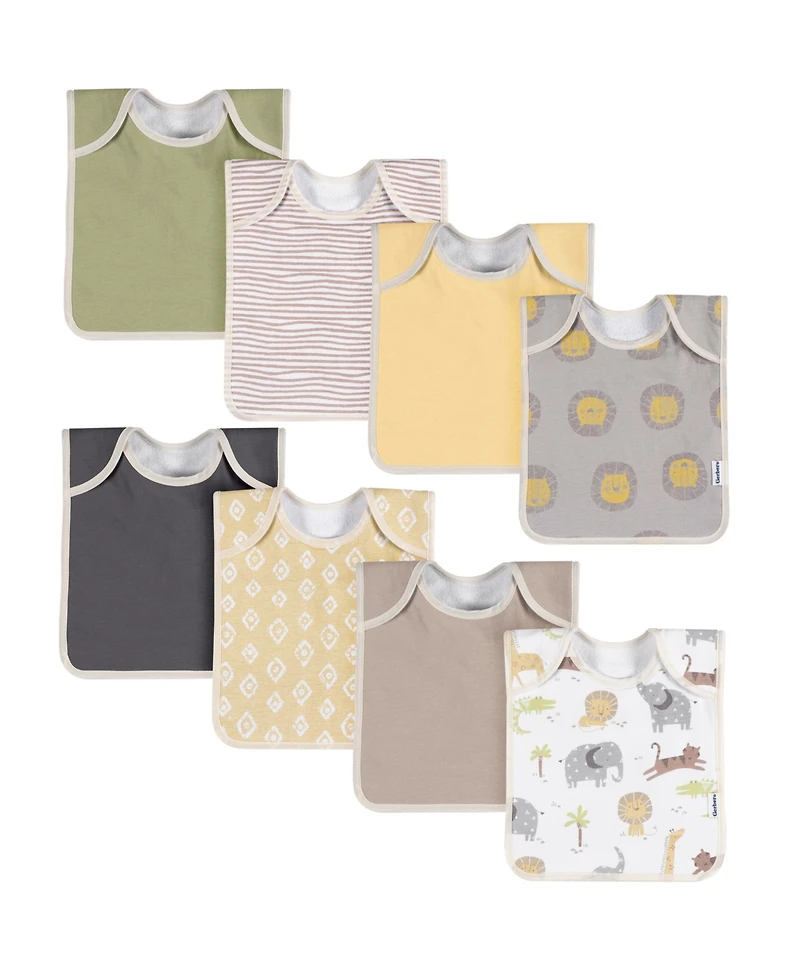 Baby Girls Multi Pink Lap Shoulder Bibs, 8 Pack