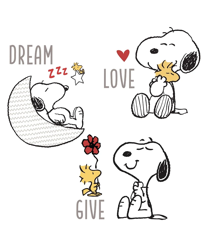Bedtime Originals Snoopy Love Wall Decals/Stickers w/ Woodstock, Stars, & Moon