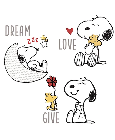 Bedtime Originals Snoopy Love Wall Decals/Stickers w/ Woodstock, Stars, & Moon