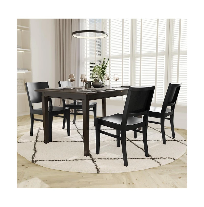 Emma+Oliver Spencer Set Of 2 Dining Chairs With Curved Backrests And Solid Wood Constructions