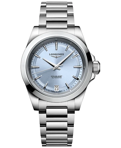 Longines Women's Swiss Automatic Conquest Stainless Steel Bracelet Watch 34mm