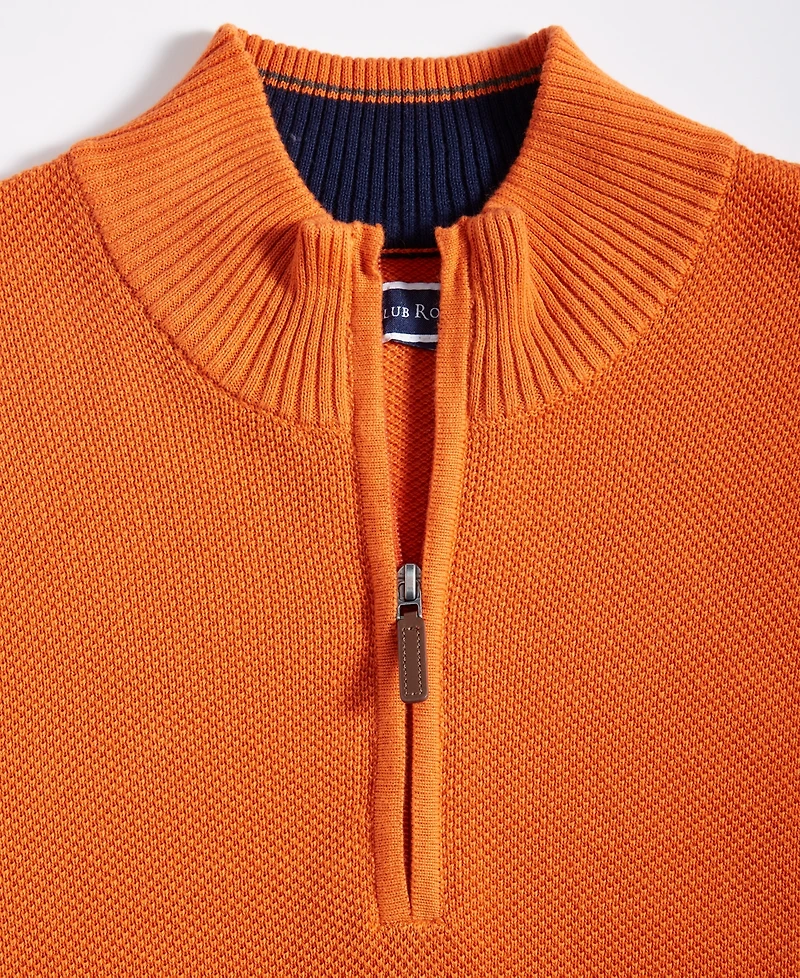 Club Room Men's Quarter-Zip Textured Cotton Sweater, Created for Macy's