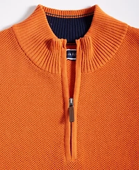 Club Room Men's Quarter-Zip Textured Cotton Sweater, Created for Macy's