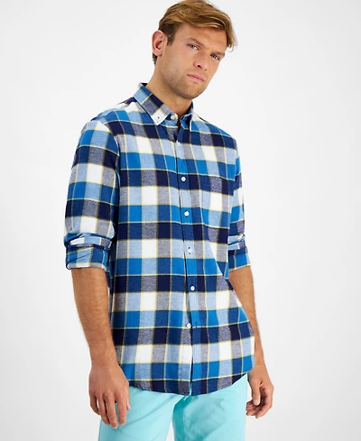 Club Room Men's Regular-Fit Plaid Flannel Shirt, Created for Macy's