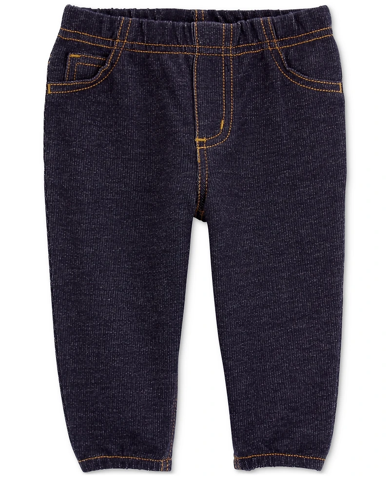 Carter's Baby Boys Zip-Up Jacket, Printed Bodysuit & Faux-Denim Pants, 3 Piece Set