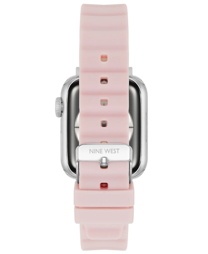 Nine West Women's Light Pink Ribbed Silicone Band Designed for 38/40/41mm Apple Watch