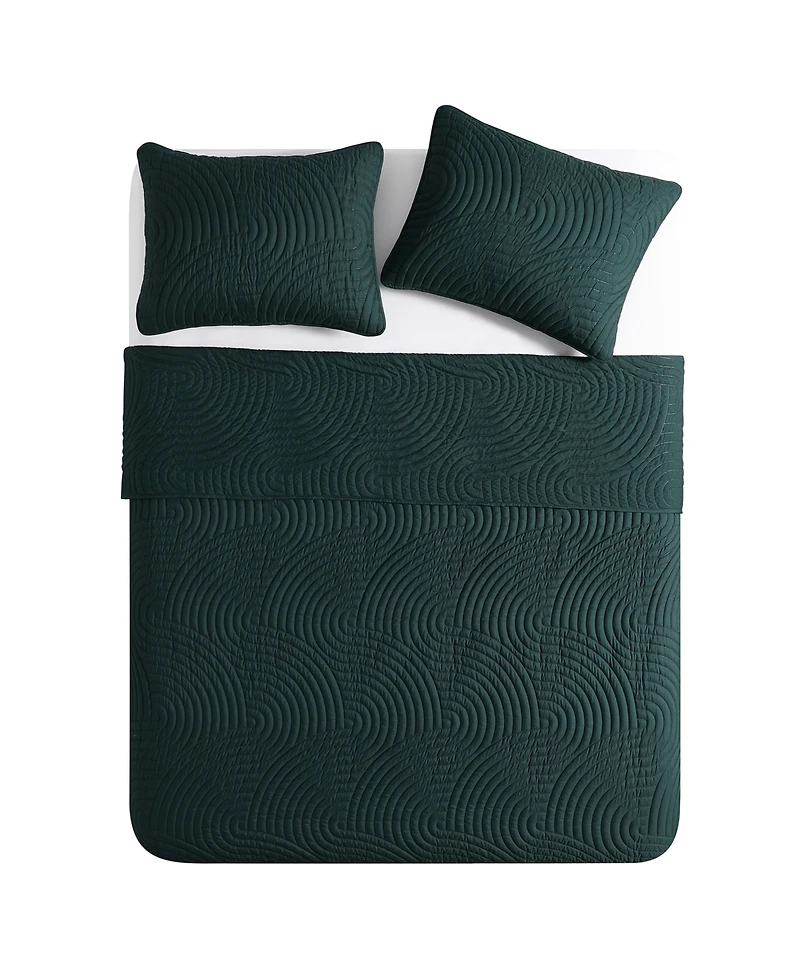 Vcny Home Sands 3-Piece Curved Quilt Set, King