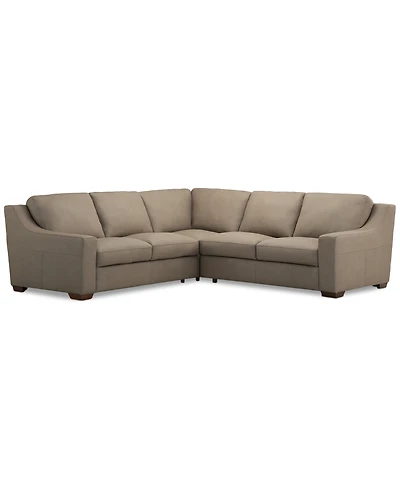 Closeout! Kovner 3-Pc. Leather Sectional Dual Sofa & Corner L-Shaped Set, Created for Macy's