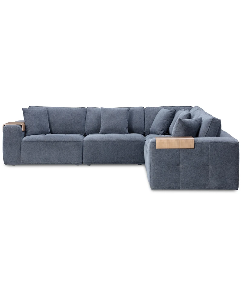 Nycolle 5-Pc. Modular Fabric L-Shape Sectional, Created for Macy's