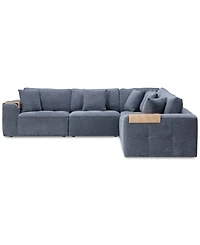 Nycolle 5-Pc. Modular Fabric L-Shape Sectional, Created for Macy's