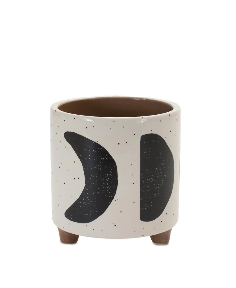 Slickblue Enhance Your Space with a Set of 2 Footed Stone Planters - Classic