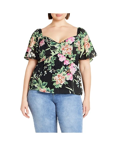 City Chic Women's Marci Print Top
