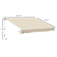 Outsunny 12' x 8' Retractable Awning, Patio Awning Sun Shade Shelter,
