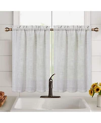 Caromio Linen Blend Kitchen Tier Window Curtain Pair