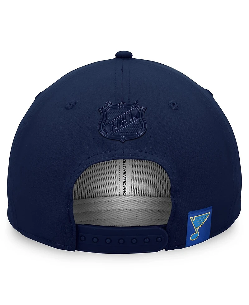 Fanatics Men's Navy St. Louis Blues Authentic Pro Road Offset Logo Adjustable Hat