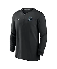 Nike Men's Black Miami Marlins Authentic Collection Game Time Performance Quarter-Zip Top