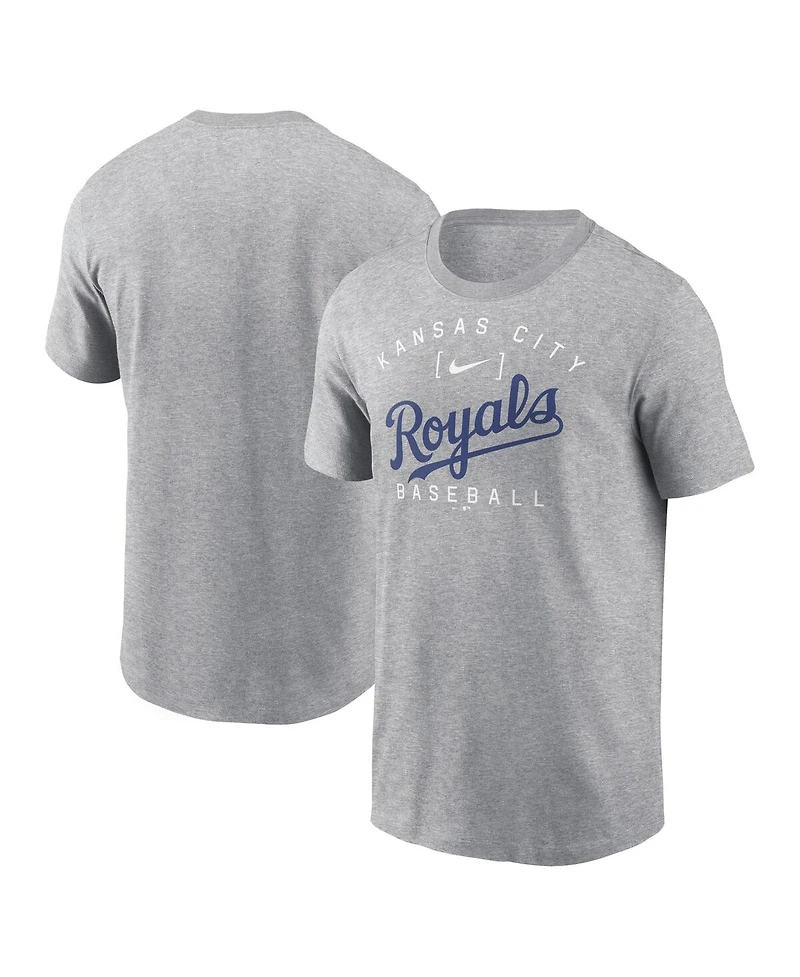 Nike Men's Heather Gray Kansas City Royals Home Team Athletic Arch T-Shirt