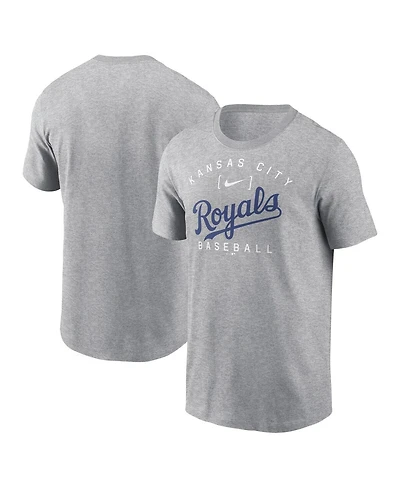 Nike Men's Heather Gray Kansas City Royals Home Team Athletic Arch T-Shirt