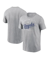 Nike Men's Heather Gray Kansas City Royals Home Team Athletic Arch T-Shirt