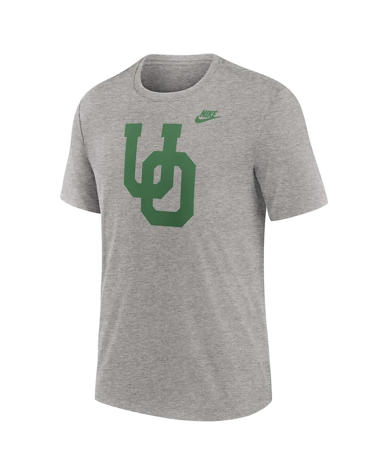 Nike Men's Heather Gray Oregon Ducks Blitz Evergreen Legacy Primary Tri-Blend T-Shirt