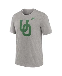 Nike Men's Heather Gray Oregon Ducks Blitz Evergreen Legacy Primary Tri-Blend T-Shirt