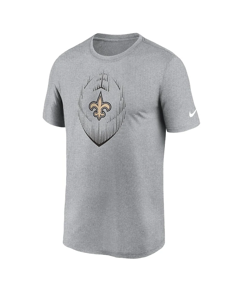 Nike Men's Heather Gray New Orleans Saints Primetime Legend Icon Performance T-Shirt