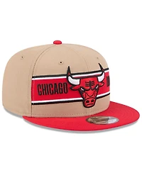 New Era Men's Tan/Red Chicago Bulls 2024 Nba Draft 9FIFTY Snapback Hat