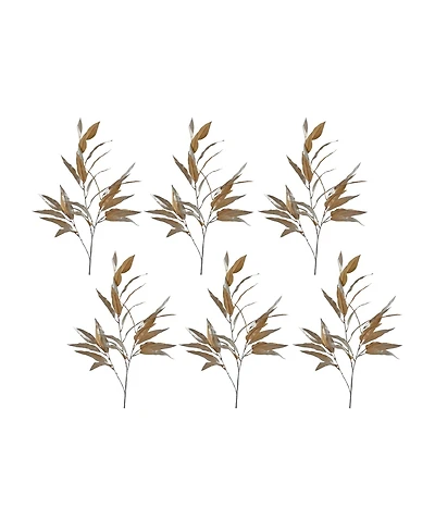 Slickblue Gold Long Blade Eucalyptus Leaf Spray (Set of 6)