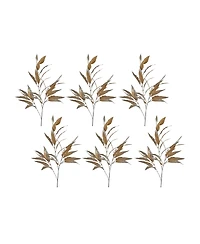 Slickblue Gold Long Blade Eucalyptus Leaf Spray (Set of 6)