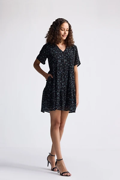 Reistor Women's Floral Short Tiered dress