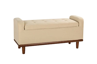 Hulala Home Upholstered Modern Flip Top Storage Bench with Metal Base
