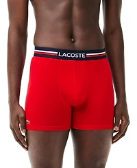 Lacoste Men's 3-Pack Regular-Fit Stretch French Flag Boxer Briefs