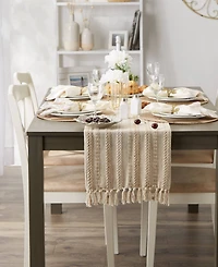Design Imports Braided Stripe Table Runner, 15x108 Inches