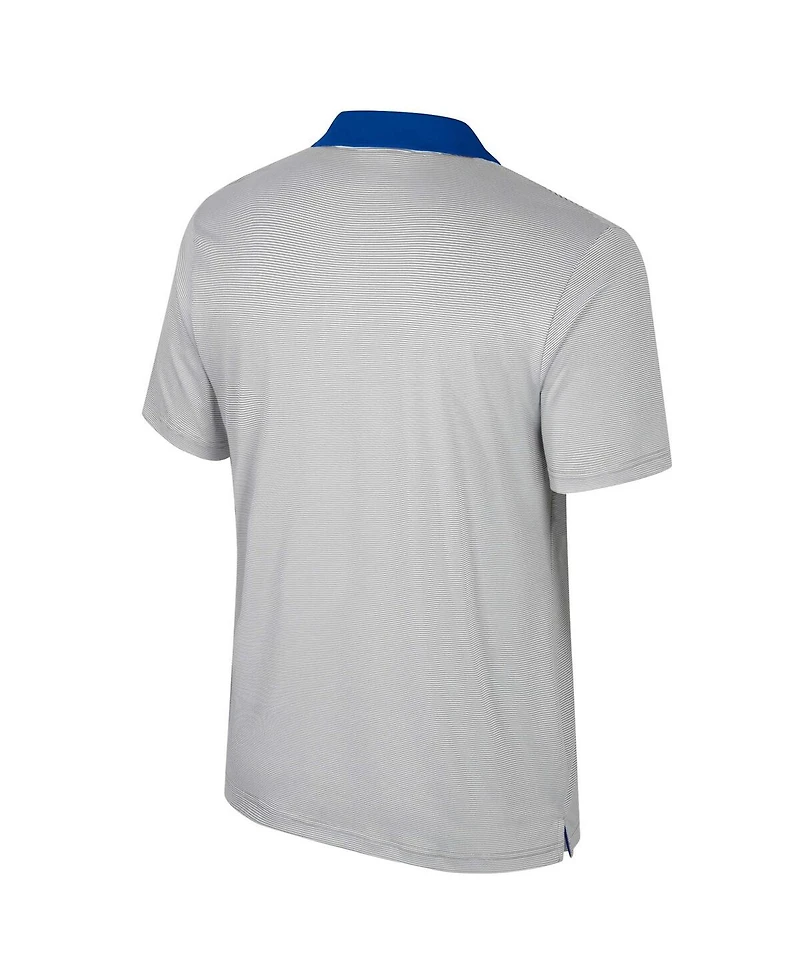 Colosseum Men's Gray Miami Hurricanes Big Tall Tuck Striped Polo