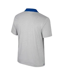 Colosseum Men's Gray Miami Hurricanes Big Tall Tuck Striped Polo
