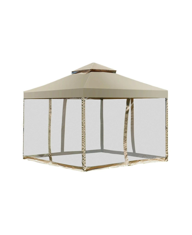 Slickblue Outdoor 2-Tier 10 Feet x 10 Feet Screw-free Structure Shelter Gazebo Canopy