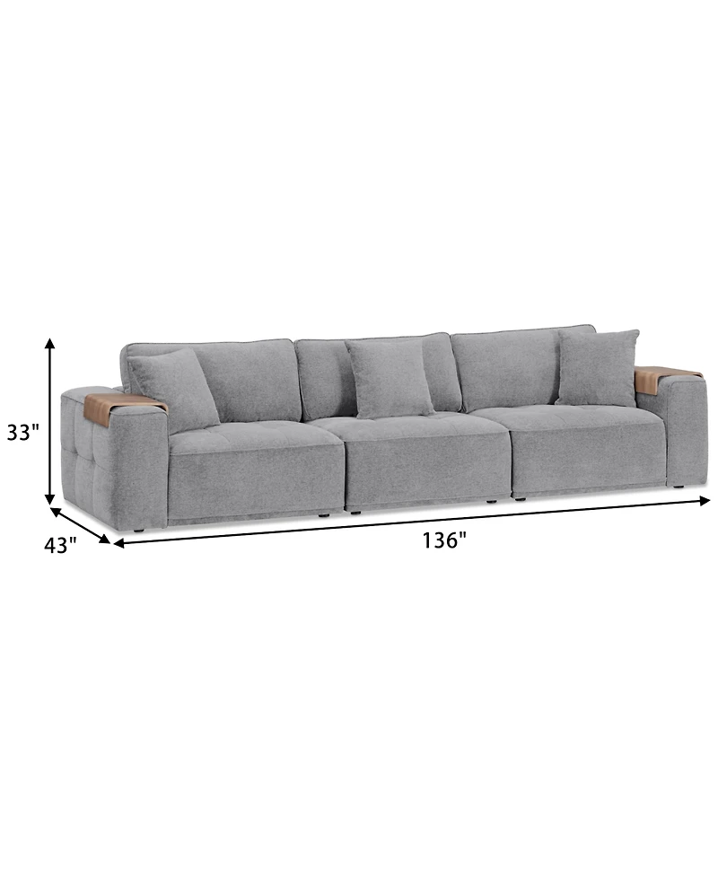 Nycolle 3-Pc. Modular Fabric Sectional, Created for Macy's