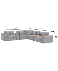 Nycolle 7-Pc. Modular Fabric L-Shape Sectional with 2 Consoles, Created for Macy's
