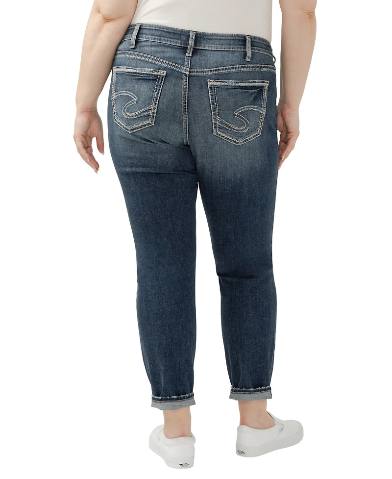Silver Jeans Co. Plus Boyfriend Mid Rise Slim Leg Luxe Stretch