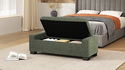 Streamdale Stylish Fabric Storage Ottoman with Flip-Lid Top