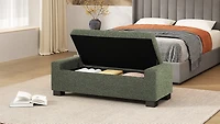 Streamdale Stylish Fabric Storage Ottoman with Flip-Lid Top
