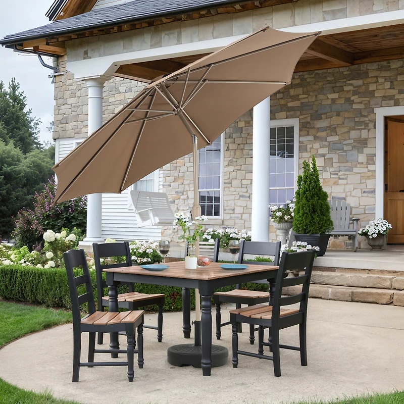 Aoodor 9FT Outdoor Patio Market Umbrella Aluminum Frame with Push Button Tilt Crank and 8 Steel Ribs, Uv Protection Waterproof