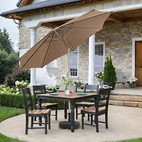 Aoodor 9FT Outdoor Patio Market Umbrella Aluminum Frame with Push Button Tilt Crank and 8 Steel Ribs, Uv Protection Waterproof