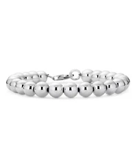 Bling Jewelry Simple Plain Hand Strung Polish Round Light Weight Sterling Silver Bead 8mm Ball Strand Bracelet 9 Inch