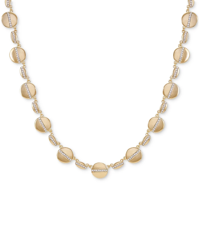 Vince Camuto Gold-Tone Pave Multi-Coin Statement Necklace, 18" + 2" extender