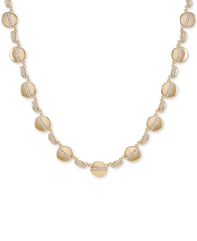 Vince Camuto Gold-Tone Pave Multi-Coin Statement Necklace, 18" + 2" extender