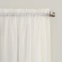 Sheer Voile Rod Pocket Curtain Panel